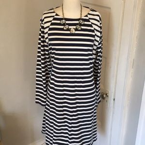 J. Crew Knit Fit-and-Flare Dress Stripe